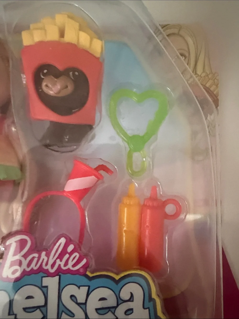 Barbie Chelsea Doll with Red Fry Box & Yellow Fries Accessories